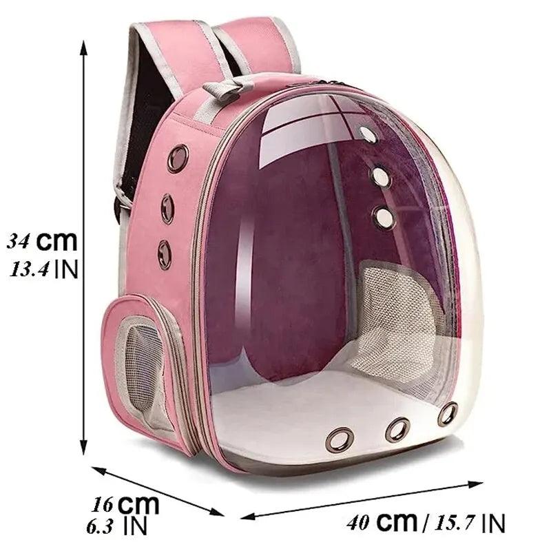 Cat Pet Carrier Backpack Transparent Capsule Bubble Pet Backpack Small Animal Puppy Kitty Bird Breathable Pet Carrier for Travel - FureverPawPrint