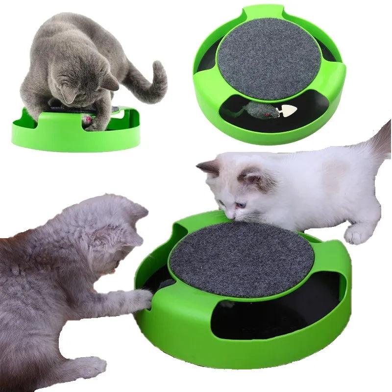 Interactive Cat Toy Turntable Roller Mouse - Fun Intelligence Training Track & Scratching Accessory for Your Feline Friend - FureverPawPrint