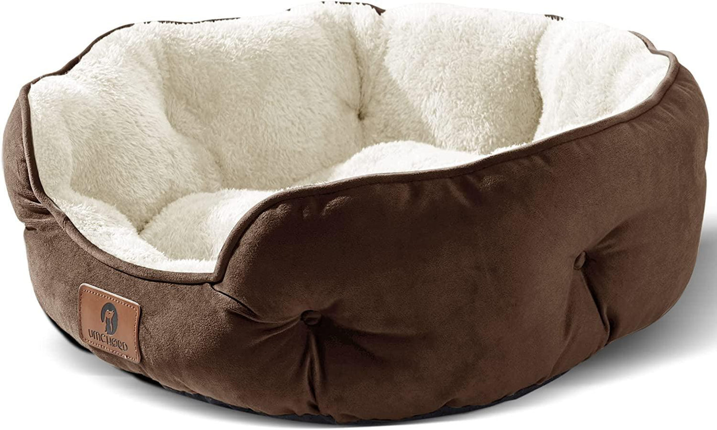 Dog Bed, Cat Beds for Indoor Cats, Pet Bed for Puppy and Kitty, Extra Soft & Machine Washable with Anti-Slip & Water-Resistant Oxford Bottom - FureverPawPrint