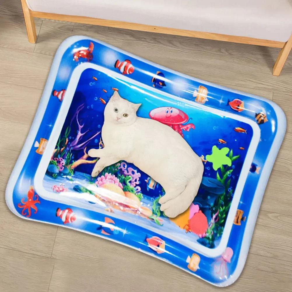 Thickened Sensory Water Mat for Cats - Cooling Play Mat for Summer Fun & Easy Cleaning - FureverPawPrint