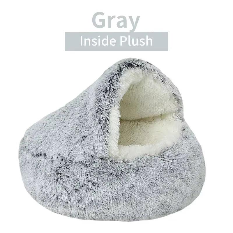 Winter Plush Pet Cat Bed round Cat Cushion Cat House 2 in 1 Warm Cats Basket Pet Sleep Bag Kitten Nest Kennel for Small Dog Cats - FureverPawPrint