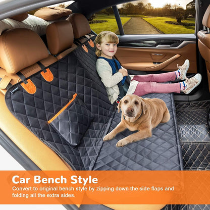 Dog Car Seat Cover for Pets 100% Waterproof Seat Cover Hammock 600D Heavy Duty Scratch Proof Nonslip Durable Soft Back Seat Covers for Cars Trucks and Suvs - FureverPawPrint