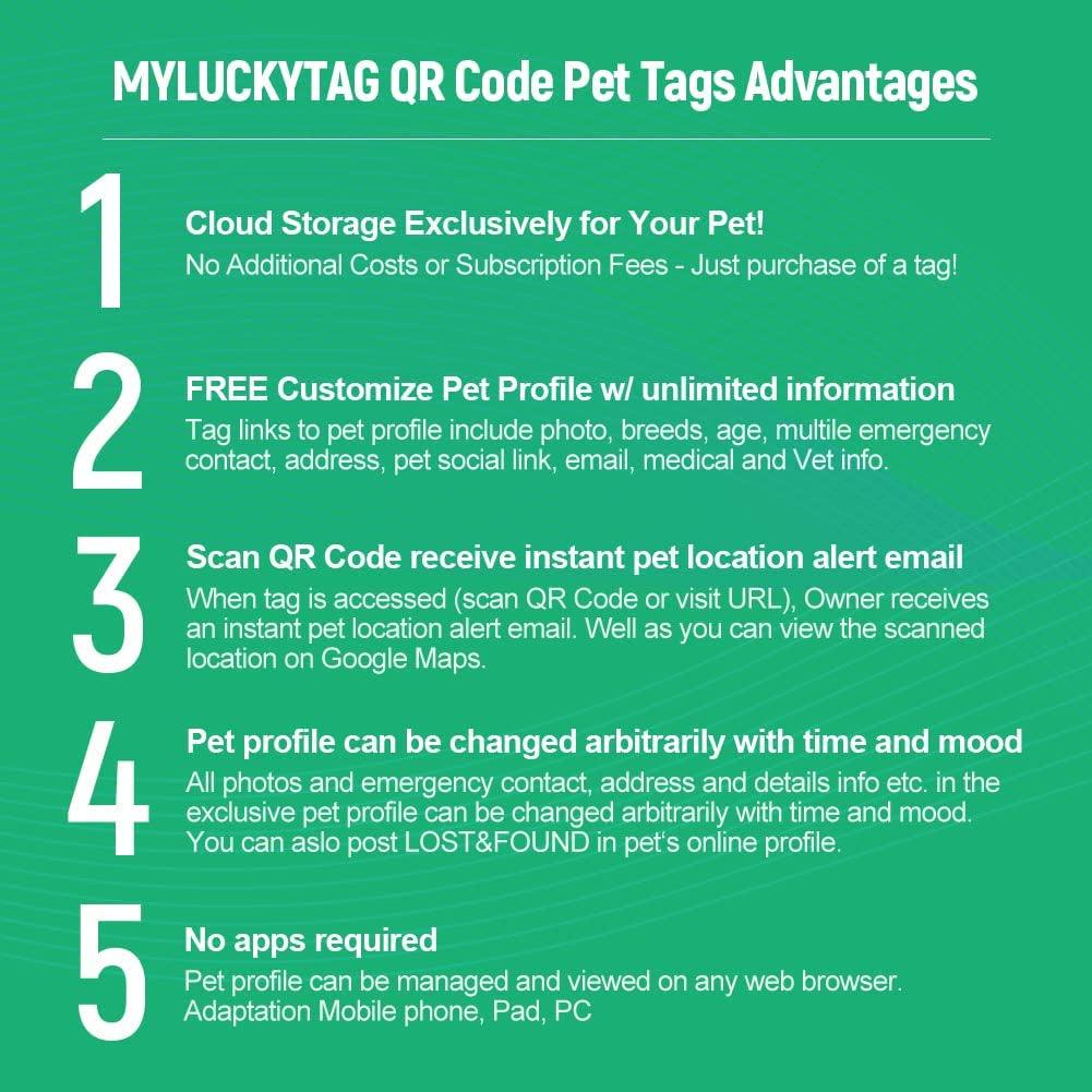 Stainless Steel QR Code Pet ID Tags Dog Tags - Pet Online Profile - Scan QR Receive Instant Pet Location Alert Email - FureverPawPrint