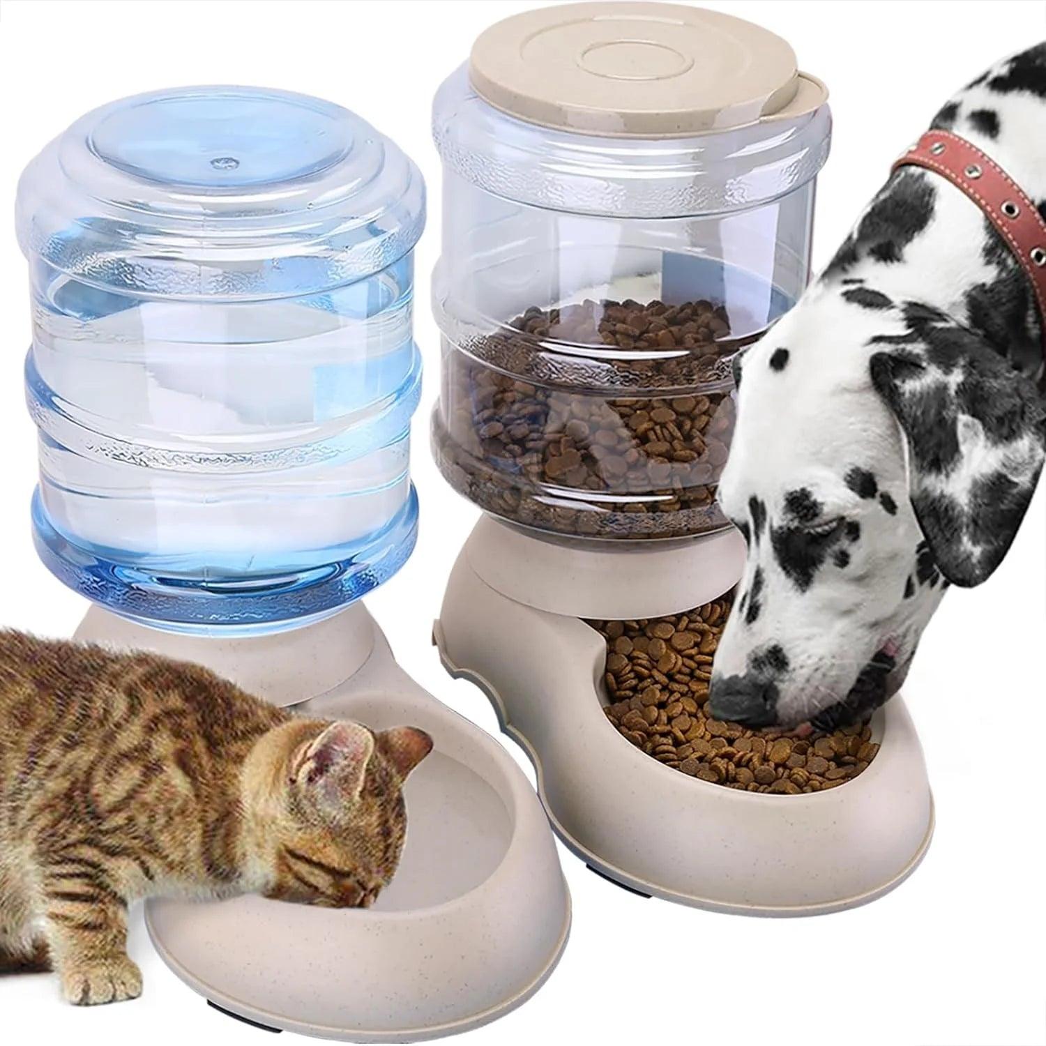 Automatic 3.75L Pet Feeder & Water Dispenser - Detachable Design for Cats and Dogs - FureverPawPrint