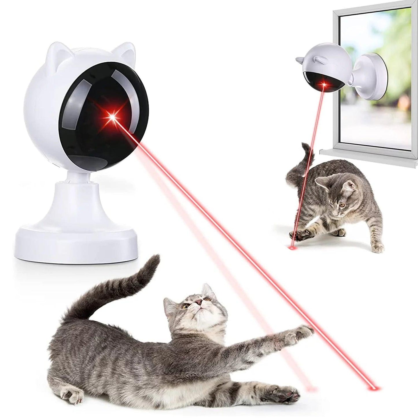 Automatic Cat Laser Toys, Interactive Laser Cat Toys for Indoor Cats/Kitty/Dogs, Cat Laser Toy Automatic White - FureverPawPrint