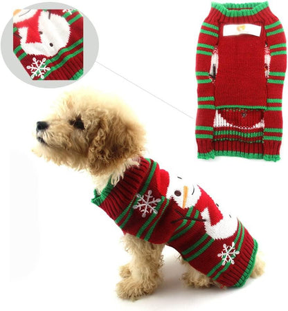 Dog Snow Sweaters Snowman Sweaters Xmas Dog Holiday Sweaters New Year Christmas Sweater Pet Clothes for Small Dog and Cat - FureverPawPrint