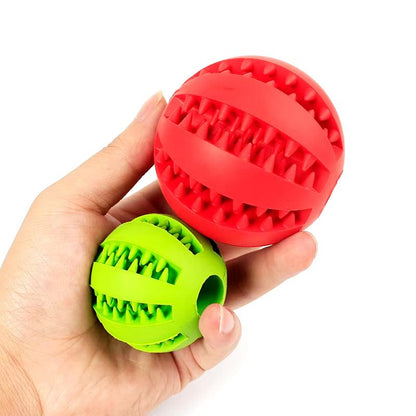 Interactive Chew Toy Ball for Dogs - Fun Treat Feeder & Tooth Cleaning Rubber Ball for Puppy Training - FureverPawPrint