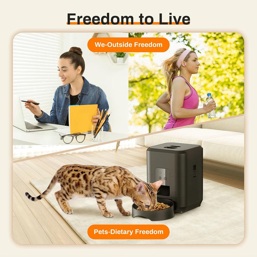 Smart 2L Cat & Dog Feeder with APP - Automatic Remote Feeding for Small Pets - FureverPawPrint