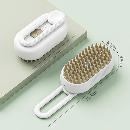 Ultimate 3-in-1 Pet Grooming Brush: Electric Steam Cleaner, Massage Comb & Hair Remover for Cats and Dogs - FureverPawPrint