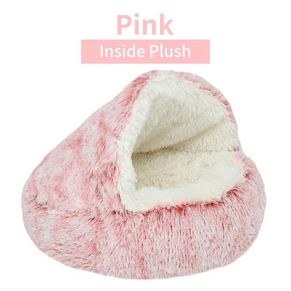 Winter Plush Pet Cat Bed round Cat Cushion Cat House 2 in 1 Warm Cats Basket Pet Sleep Bag Kitten Nest Kennel for Small Dog Cats - FureverPawPrint