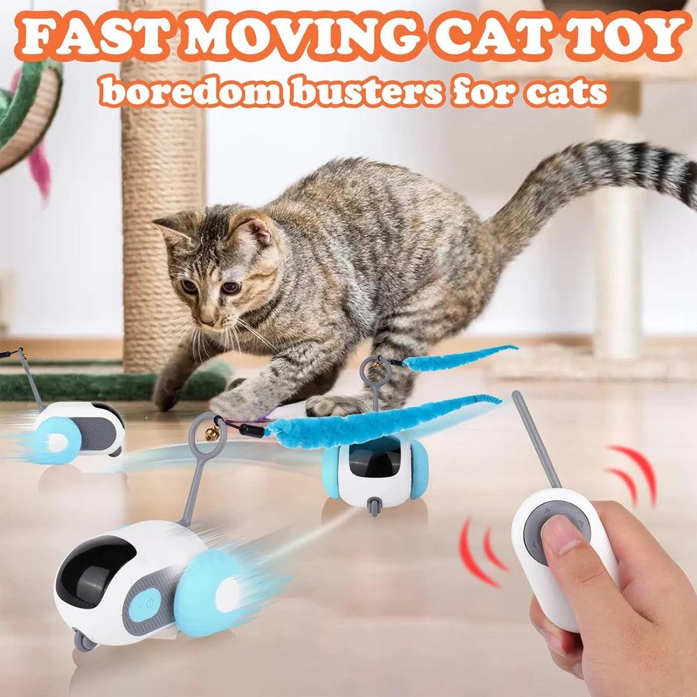 Interactive Smart Cat Toy - 2 Modes Remote Control Moving Car for Fun Pet Training and Playtime - FureverPawPrint