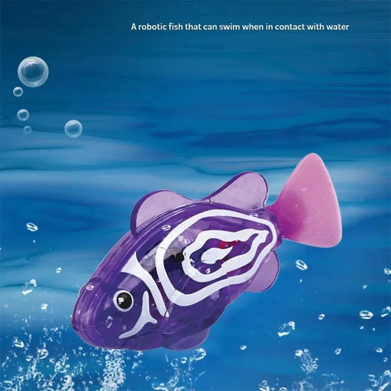 Interactive LED Light-Up Swimming Robot Fish Toy for Cats - Water Activated Fun for Kittens! - FureverPawPrint