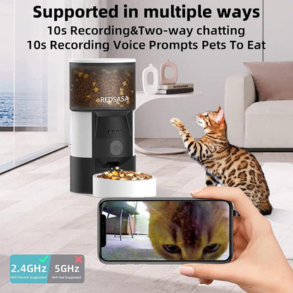 3L Automatic Pet Feeder with Camera, Automatic Cat/Dog Dispenser with 2-Way Audio, 1080P HD with Night Vision, Wifi - FureverPawPrint