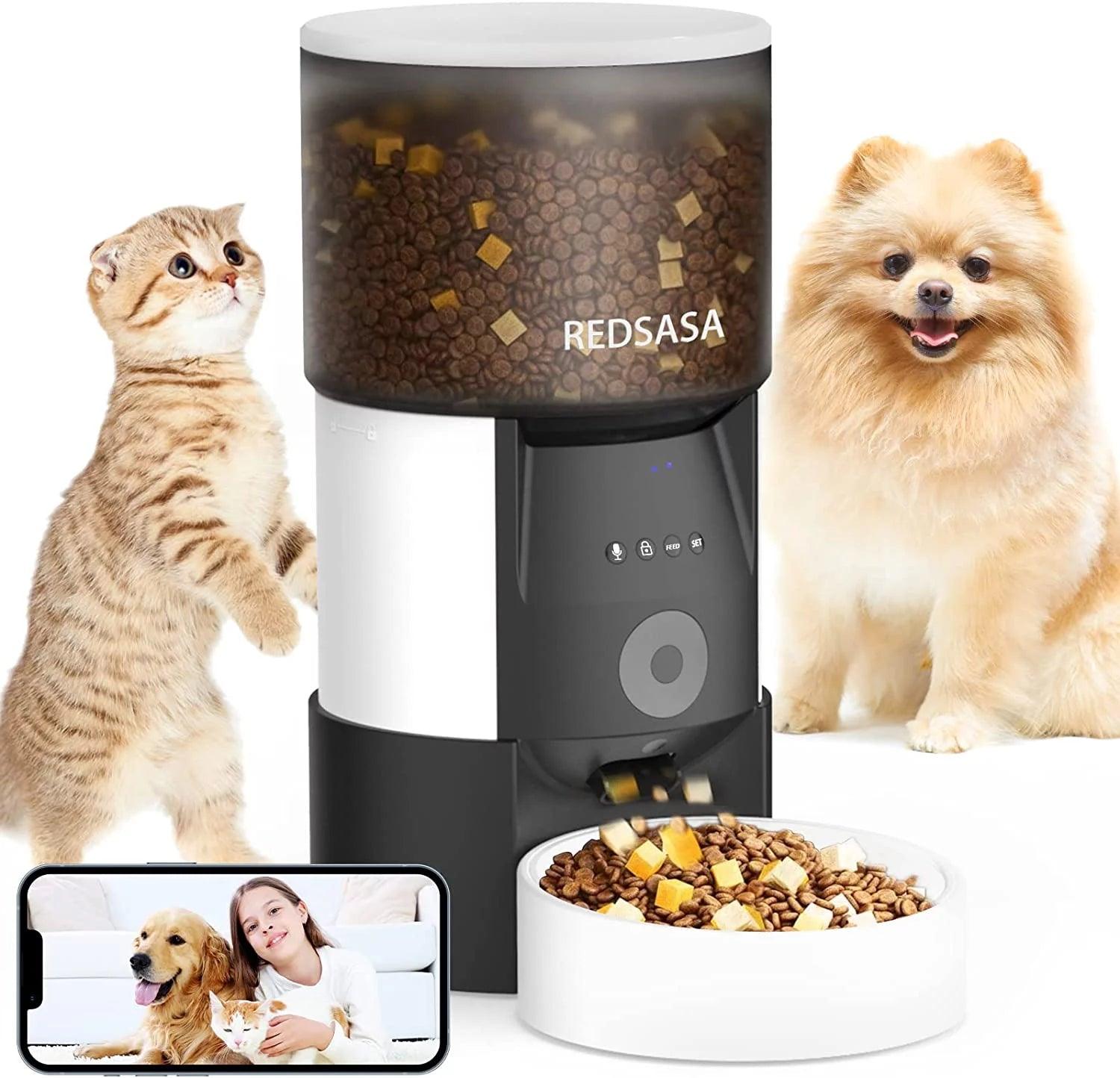 3L Automatic Pet Feeder with Camera, Automatic Cat/Dog Dispenser with 2-Way Audio, 1080P HD with Night Vision, Wifi - FureverPawPrint