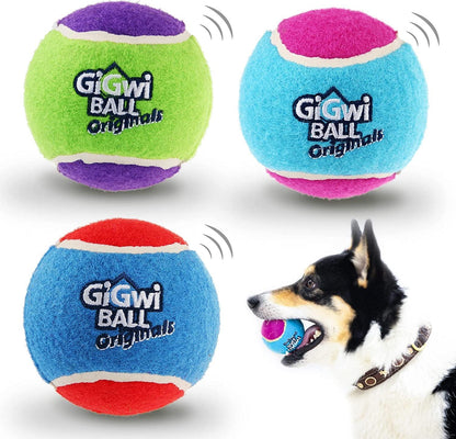 Tennis Balls for Dogs, Squeaky Dog Tennis Balls for Exercise, High Bouncy Dog Balls Bright Colors 2.5 Inches, Interactive Funny Dog Toys for All Breeds of Dogs Indoor & Outdoor Dog Games - FureverPawPrint