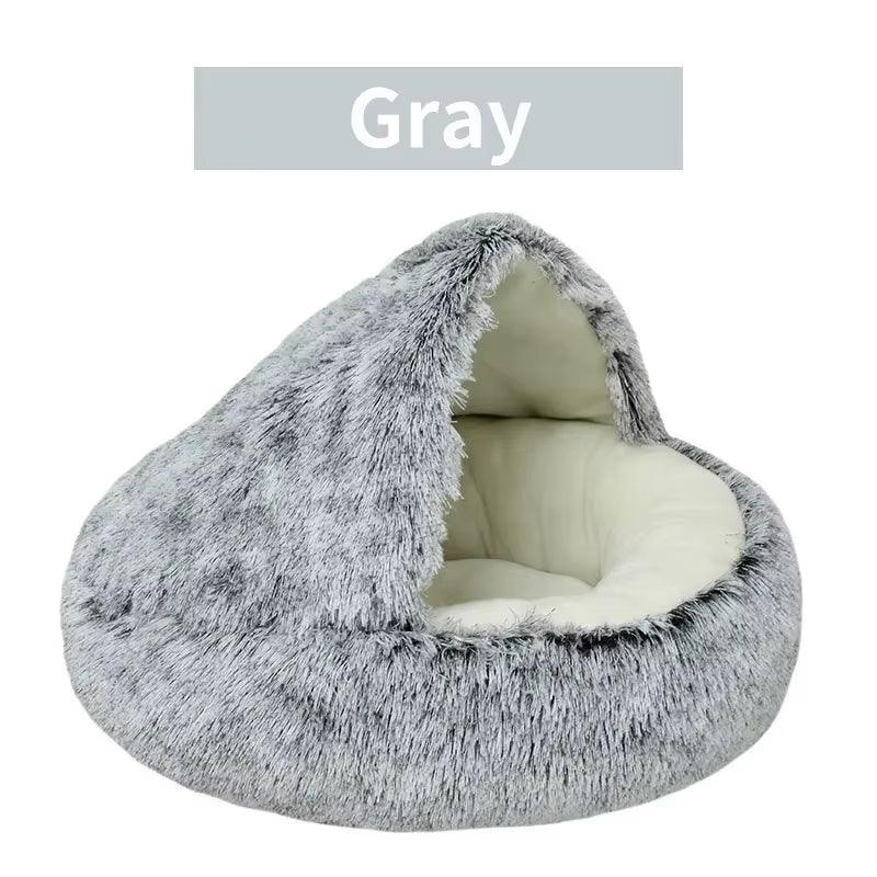 Winter Plush Pet Cat Bed round Cat Cushion Cat House 2 in 1 Warm Cats Basket Pet Sleep Bag Kitten Nest Kennel for Small Dog Cats - FureverPawPrint