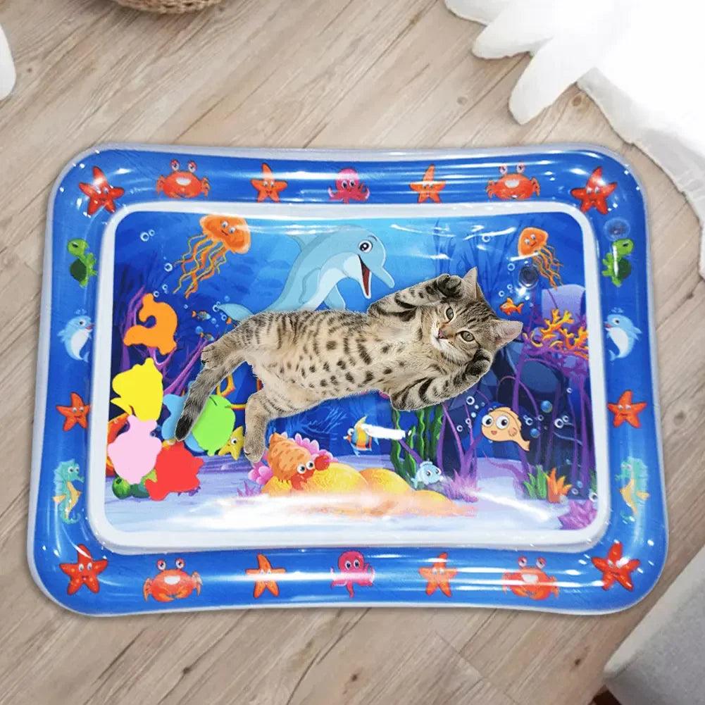 Thickened Sensory Water Mat for Cats - Cooling Play Mat for Summer Fun & Easy Cleaning - FureverPawPrint