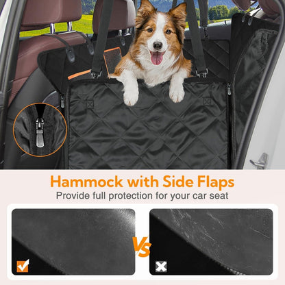 Dog Car Seat Cover for Back Seat, 100% Waterproof Dog Car Hammock with Mesh Window, Anti-Scratch Nonslip Durable Soft Pet Dog Seat Cover for Cars Trucks and SUV - FureverPawPrint