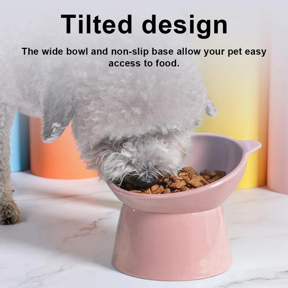 Elevated Anti-Vomiting Cat Food Bowl - Ergonomic Non-Slip Dish for Cats and Dogs - FureverPawPrint