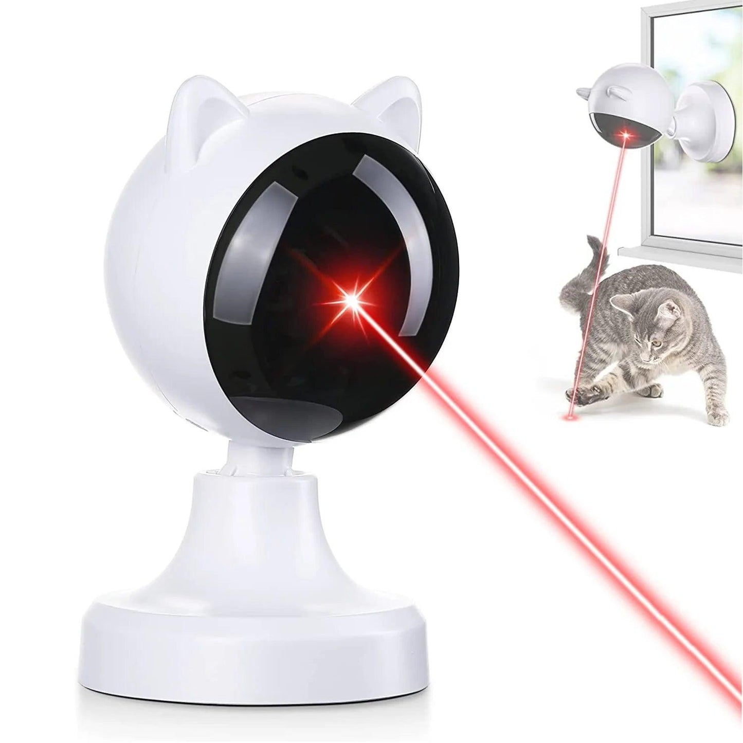 Automatic Cat Laser Toys, Interactive Laser Cat Toys for Indoor Cats/Kitty/Dogs, Cat Laser Toy Automatic White - FureverPawPrint