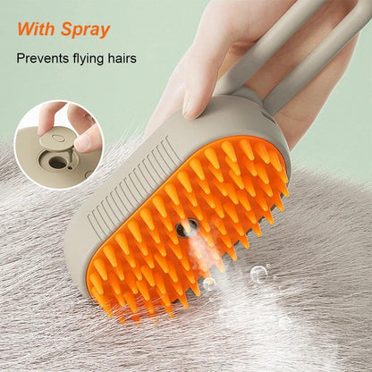 Ultimate 3-in-1 Pet Grooming Brush: Electric Steam Cleaner, Massage Comb & Hair Remover for Cats and Dogs - FureverPawPrint