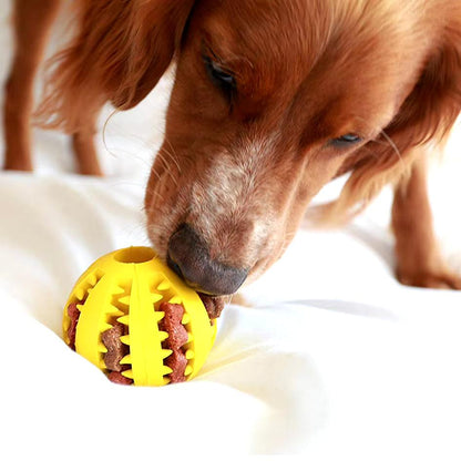 Interactive Chew Toy Ball for Dogs - Fun Treat Feeder & Tooth Cleaning Rubber Ball for Puppy Training - FureverPawPrint