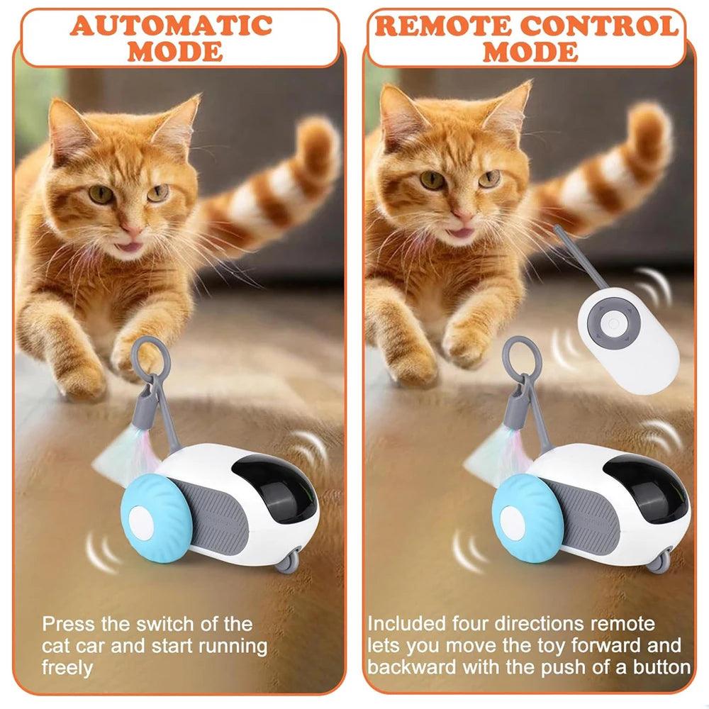 Interactive Smart Cat Toy - 2 Modes Remote Control Moving Car for Fun Pet Training and Playtime - FureverPawPrint