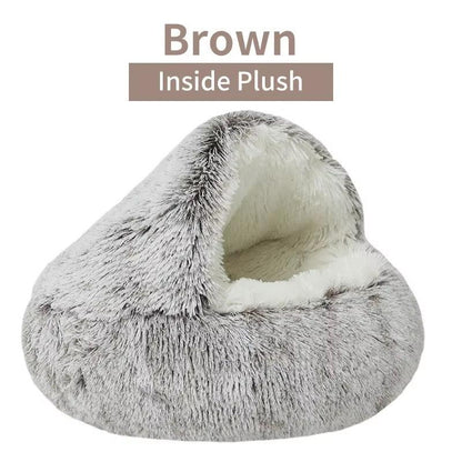 Winter Plush Pet Cat Bed round Cat Cushion Cat House 2 in 1 Warm Cats Basket Pet Sleep Bag Kitten Nest Kennel for Small Dog Cats - FureverPawPrint