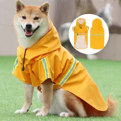 Stylish Waterproof Pet Poncho Raincoat for Dogs - Reflective, Breathable, Available in S-5XL - FureverPawPrint