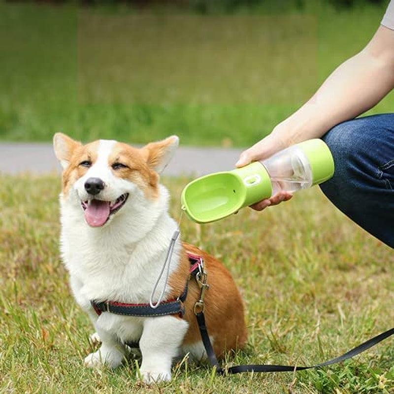 Portable Dog Water Bottle for Walking, Leak Proof Puppy Water Bottle with Food Container, Lightweight Pet Water Bottle for Hiking, Easy to Carry, BPA Free (Blue) - FureverPawPrint