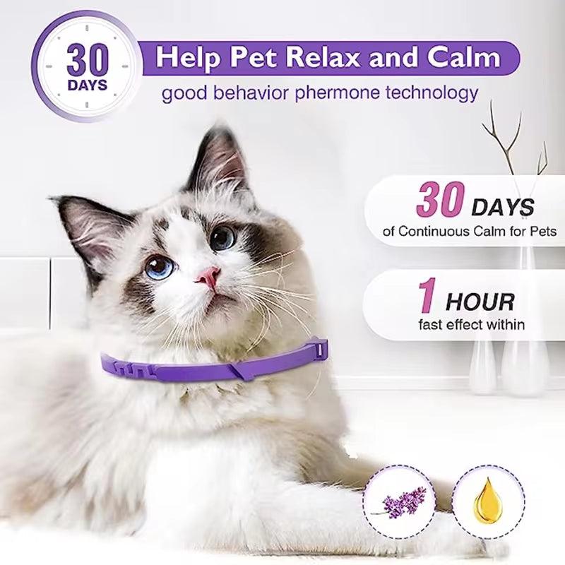 Calming Pheromone Collars for Dogs and Cats - Adjustable & Comfortable Anxiety Relief for Puppies, Kittens, and Large Dogs - FureverPawPrint