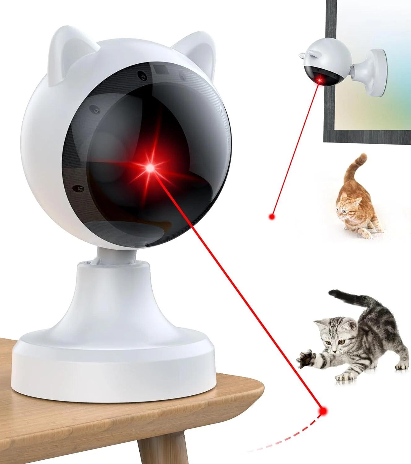 Automatic Cat Laser Toys, Interactive Laser Cat Toys for Indoor Cats/Kitty/Dogs, Cat Laser Toy Automatic White - FureverPawPrint