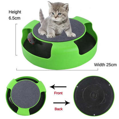 Interactive Cat Toy Turntable Roller Mouse - Fun Intelligence Training Track & Scratching Accessory for Your Feline Friend - FureverPawPrint