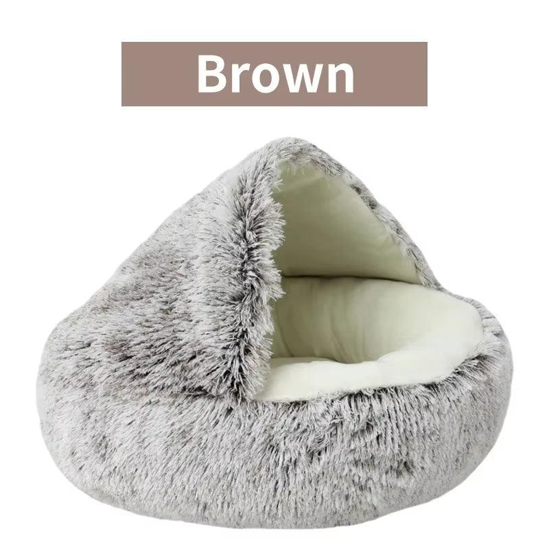 Winter Plush Pet Cat Bed round Cat Cushion Cat House 2 in 1 Warm Cats Basket Pet Sleep Bag Kitten Nest Kennel for Small Dog Cats - FureverPawPrint