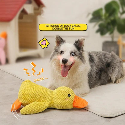 Large Duck-Shaped Squeaky Plush Dog Toy - Durable Chew Toy for Teeth Cleaning and Interactive Playtime Fun! - FureverPawPrint