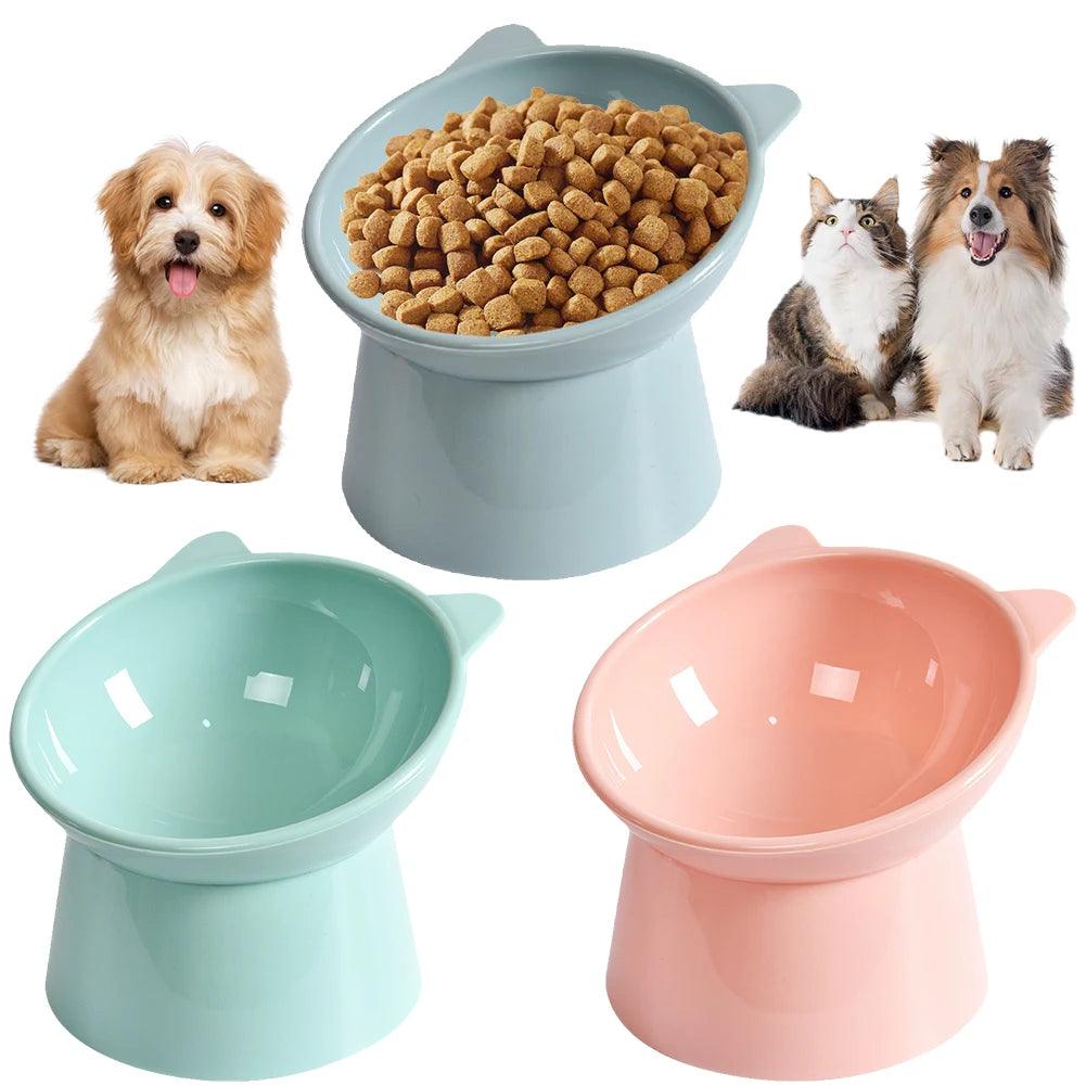 Elevated Anti-Vomiting Cat Food Bowl - Ergonomic Non-Slip Dish for Cats and Dogs - FureverPawPrint