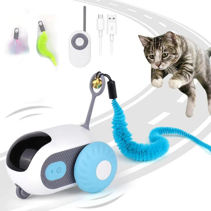 Interactive Smart Cat Toy - 2 Modes Remote Control Moving Car for Fun Pet Training and Playtime - FureverPawPrint