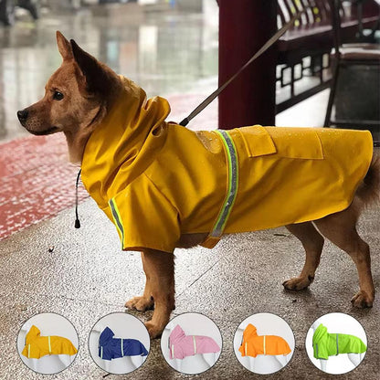 Stylish Waterproof Pet Poncho Raincoat for Dogs - Reflective, Breathable, Available in S-5XL - FureverPawPrint