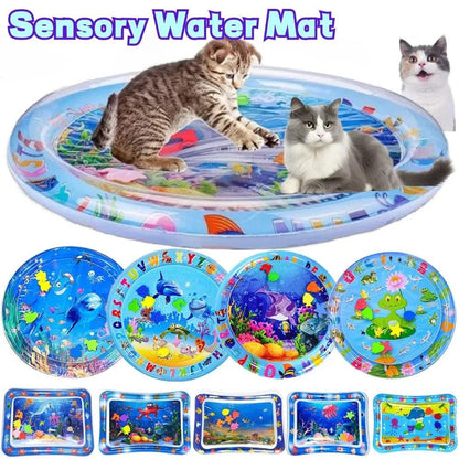 Thickened Sensory Water Mat for Cats - Cooling Play Mat for Summer Fun & Easy Cleaning - FureverPawPrint