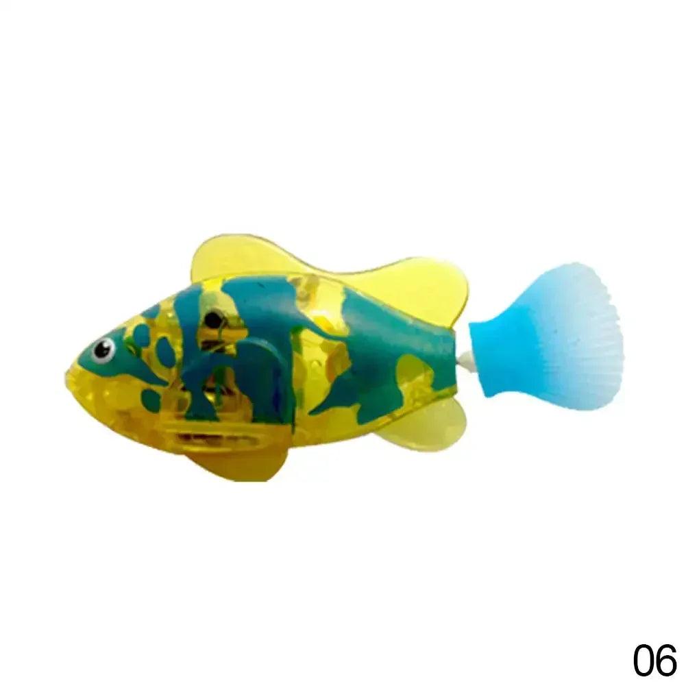 Interactive LED Light-Up Swimming Robot Fish Toy for Cats - Water Activated Fun for Kittens! - FureverPawPrint