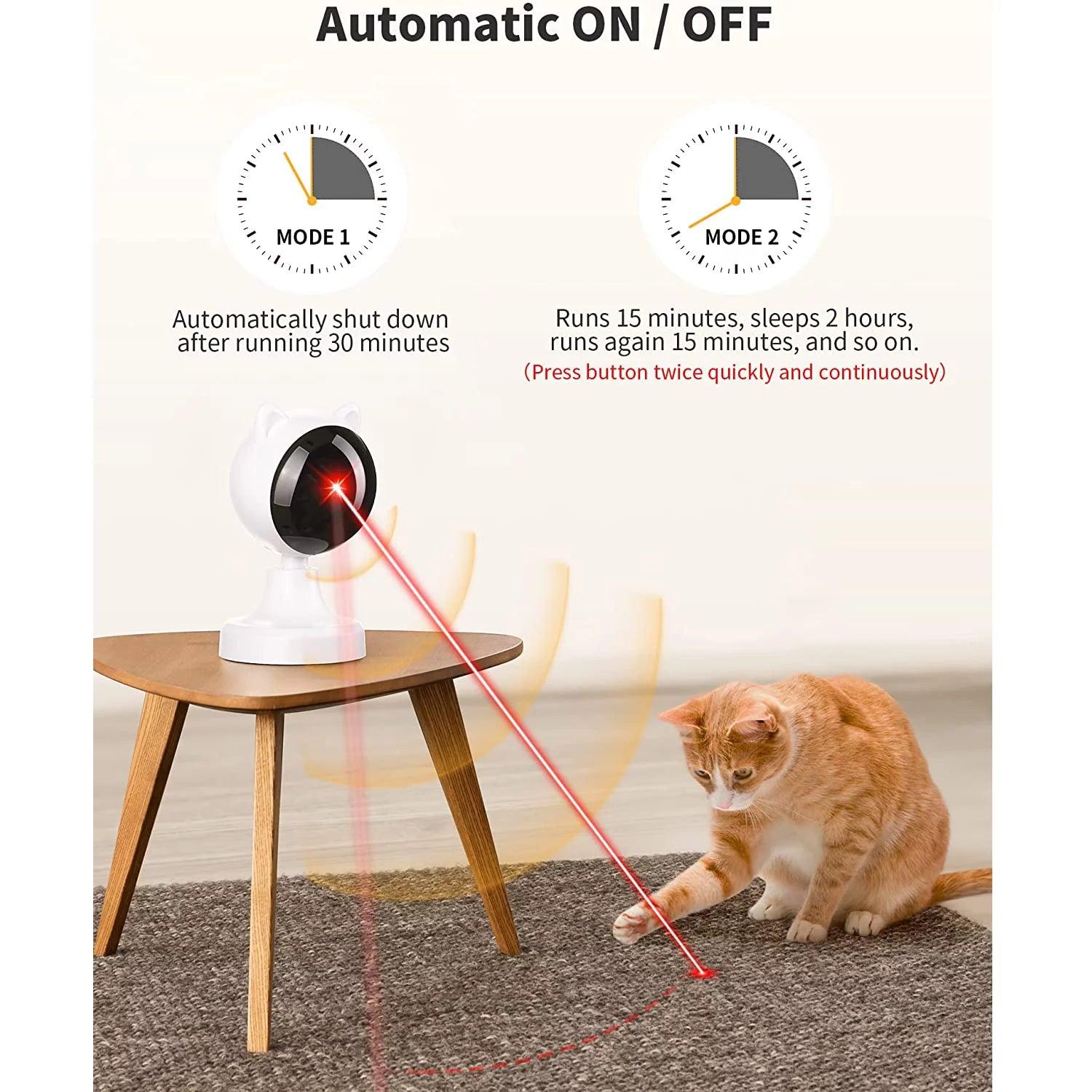 Automatic Cat Laser Toys, Interactive Laser Cat Toys for Indoor Cats/Kitty/Dogs, Cat Laser Toy Automatic White - FureverPawPrint