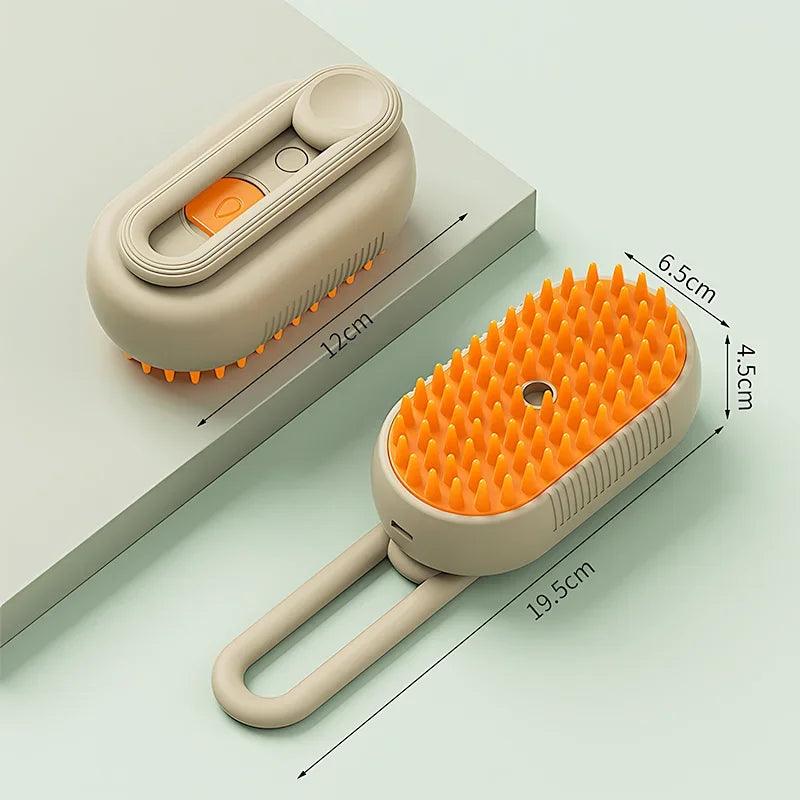 Ultimate 3-in-1 Pet Grooming Brush: Electric Steam Cleaner, Massage Comb & Hair Remover for Cats and Dogs - FureverPawPrint