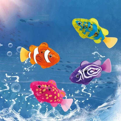 Interactive LED Light-Up Swimming Robot Fish Toy for Cats - Water Activated Fun for Kittens! - FureverPawPrint