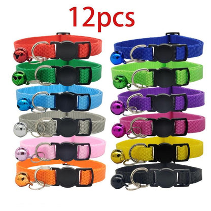 Vibrant 12-Pack Breakaway Pet Collars - Safety & Style for Your Furry Friends! 