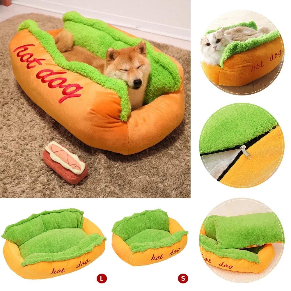 Pet Bed Hot Dog House Lounger Bed Kennel Mat Soft Fiber Pet Dog Puppy Warm Removable Washable Waterlon for Cats - FureverPawPrint