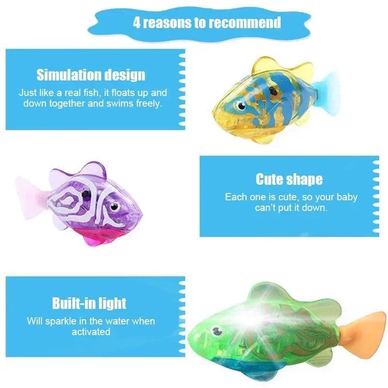 Interactive LED Light-Up Swimming Robot Fish Toy for Cats - Water Activated Fun for Kittens! - FureverPawPrint