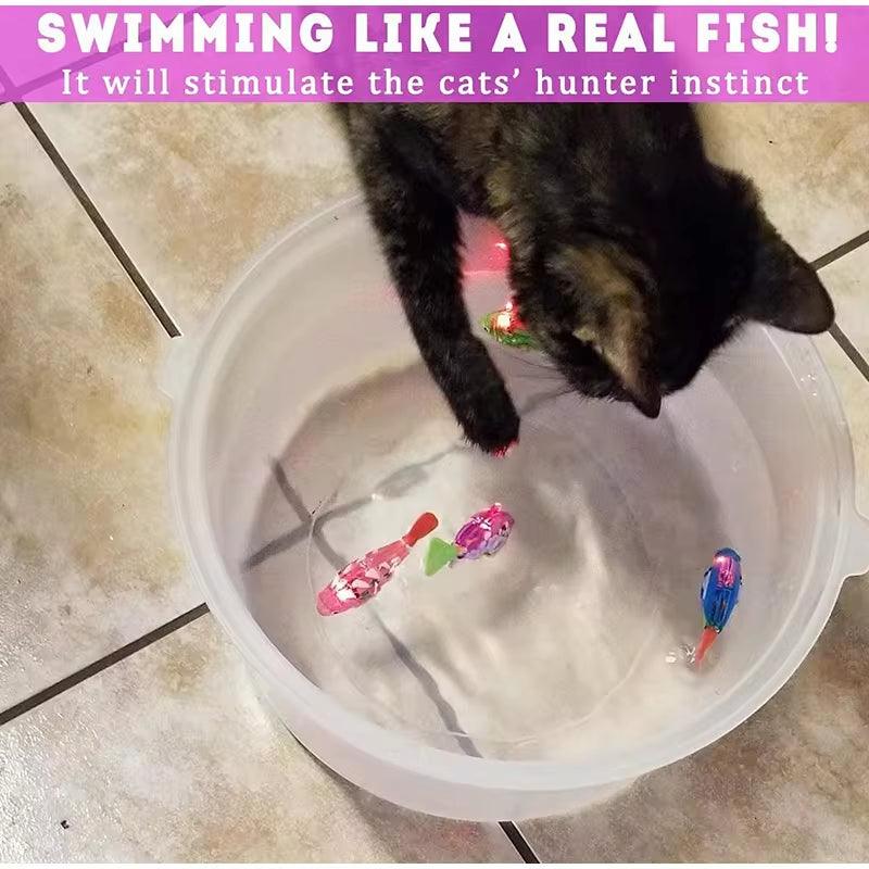 Interactive Electric Swimming Fish Toy for Cats and Dogs - LED Light Water Play Pet Toy - FureverPawPrint