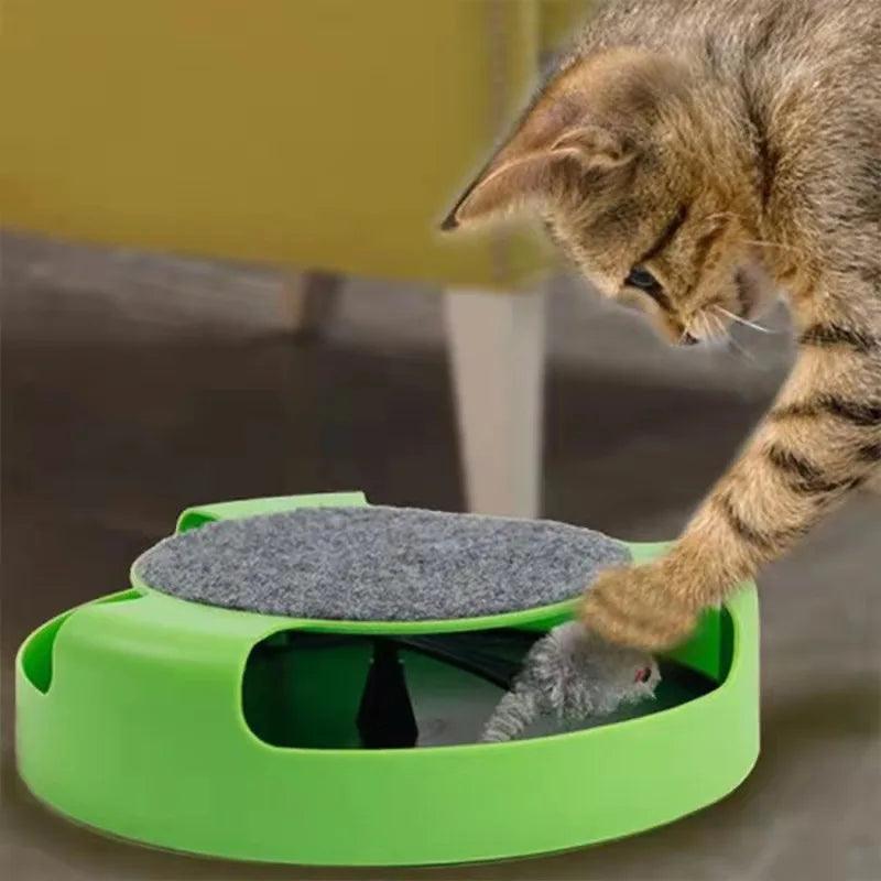 Interactive Cat Toy Turntable Roller Mouse - Fun Intelligence Training Track & Scratching Accessory for Your Feline Friend - FureverPawPrint