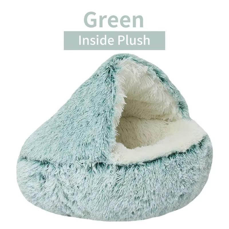 Winter Plush Pet Cat Bed round Cat Cushion Cat House 2 in 1 Warm Cats Basket Pet Sleep Bag Kitten Nest Kennel for Small Dog Cats - FureverPawPrint