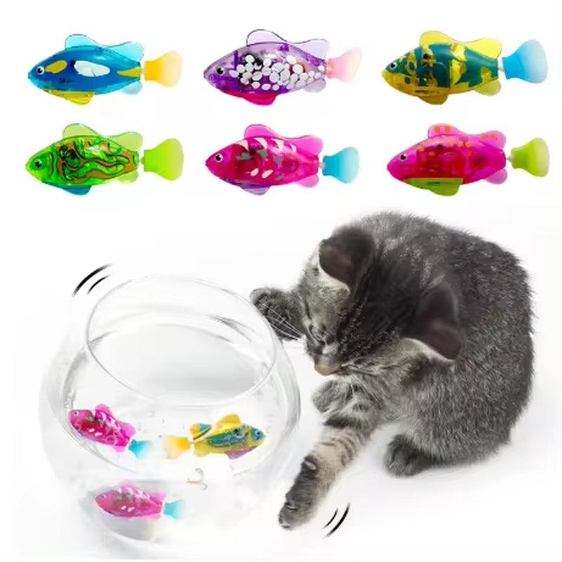 Interactive Electric Swimming Fish Toy for Cats and Dogs - LED Light Water Play Pet Toy - FureverPawPrint